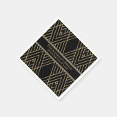 ヴィンテージゴシック手書き金ゴールドストライプハロウィーン スタンダードカクテルナプキン (角)