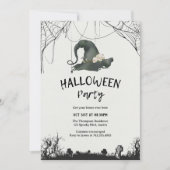ヴィンテージゴシック様式のウィッチハットハロウィーンの衣装パーティー 招待状 (正面)