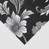 ヴィンテージゴシック様式のダマスクブラック&シルバーデコップス 薄葉紙 (詳細)