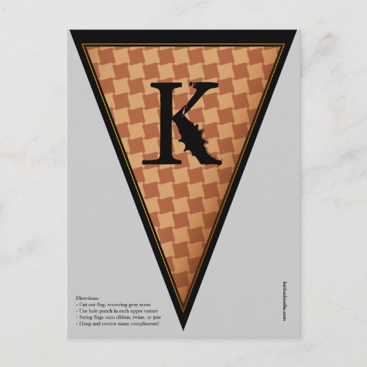 ヴィンテージゴシック様式のハロウィンバナーバンティング国旗 ポストカード (正面)