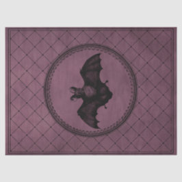 ヴィンテージゴシック様式のハロウィーンこうもりオン・パープルデクページ 薄葉紙