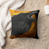 ヴィンテージゴシック様式のハロウィーン大型の黒鳥 クッション (ブランケット)