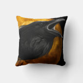 ヴィンテージゴシック様式のハロウィーン大型の黒鳥 クッション (裏面)