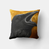 ヴィンテージゴシック様式のハロウィーン大型の黒鳥 クッション (裏面)