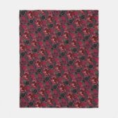 ヴィンテージゴシック様式のラヴェンスとバラダークレッド フリースブランケット (正面)