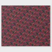 ヴィンテージゴシック様式のラヴェンスとバラダークレッド ラッピングペーパー (フラット)