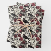 ヴィンテージゴシック様式のラヴェンス、バラ、書籍 ラッピングペーパーシート (インサイチュ)