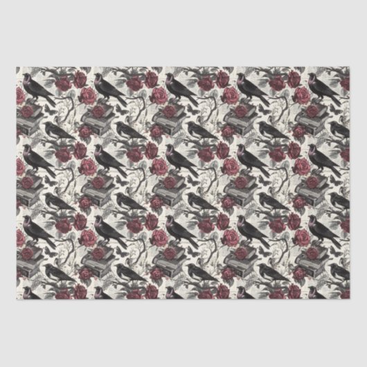 ヴィンテージゴシック様式のラヴェンス、バラ、書籍 薄葉紙 (正面)