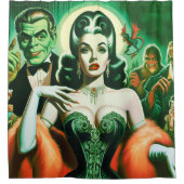 ヴィンテージゴシック様式の吸血鬼 シャワーカーテン (正面)