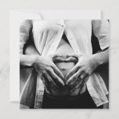 ヴィンテージゴシック様式の黒と白のPramベビーシャワー 招待状 (裏面)