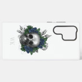 ヴィンテージゴシック様式ネイビーブルーバラスカルモノグラム SAMSUNG GALAXYケース (裏面横)