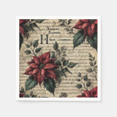 ヴィンテージゴシック様式ポインセチア分母 スタンダードカクテルナプキン (正面)