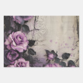 ヴィンテージゴシック紫色のバラの分離 ラッピングペーパーシート (正面3)