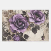 ヴィンテージゴシック紫色のバラの分離 ラッピングペーパーシート (正面2)