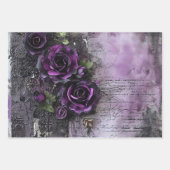 ヴィンテージゴシック紫色のバラの分離 ラッピングペーパーシート (正面)