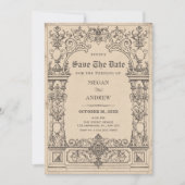 ヴィンテージゴシック結婚アーチ セーブザデート (正面)