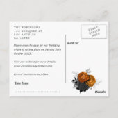 ヴィンテージゴシック結婚式の日付写真を保存 ポストカード (裏面)