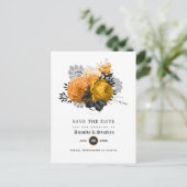 ヴィンテージゴシック結婚式日程保存 ポストカード (スタンド正面)