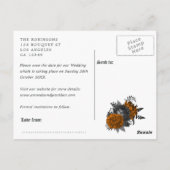 ヴィンテージゴシック結婚式日程保存 ポストカード (裏面)