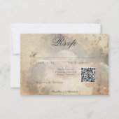 ヴィンテージゴシック結婚石天使のQRコード 出欠カード (正面)