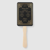 ヴィンテージゴシック金ゴールドビクトリアン結婚式 プログラム ハンドファン (裏面)