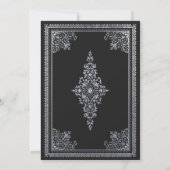 ヴィンテージゴシック銀ビクトリアン結婚式招待状 招待状 (裏面)