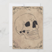 ヴィンテージゴシック風の素朴なハロウィーンの衣装パーティー 招待状 (裏面)