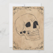 ヴィンテージゴシック風の素朴なハロウィーンの衣装パーティー 招待状 (裏面)