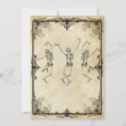ヴィンテージゴシック骨格の大人ハローウィンパーティ 招待状 (裏面)