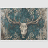 ヴィンテージゴシック骨格の鹿のスカルの切り離 薄葉紙 (正面)