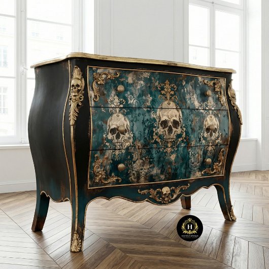 ヴィンテージゴシック骨格スカル切り離し 薄葉紙