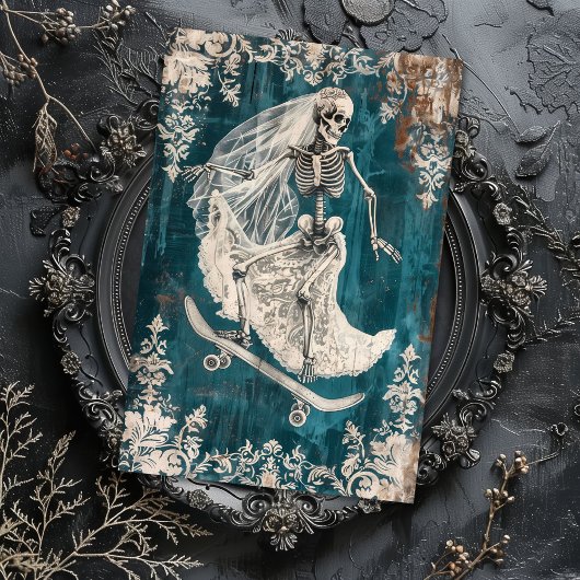 ヴィンテージゴシック骨格スカル切り離し 薄葉紙