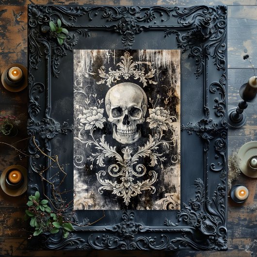 ヴィンテージゴシック骨格スカル切り離し 薄葉紙