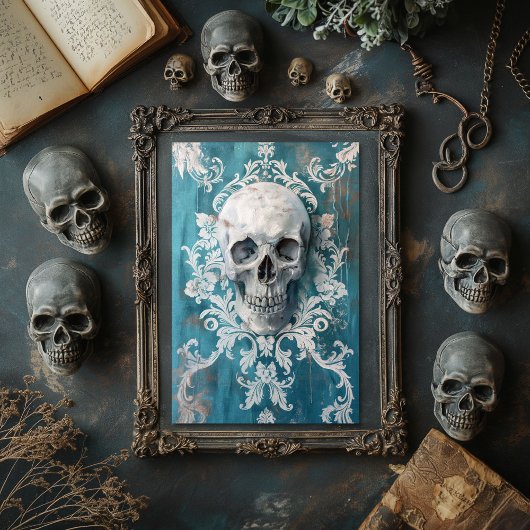 ヴィンテージゴシック骨格スカル切り離し 薄葉紙