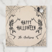 ヴィンテージゴシック骨格スパイダーハローウィンパーティ フェイバータグ (裏面)