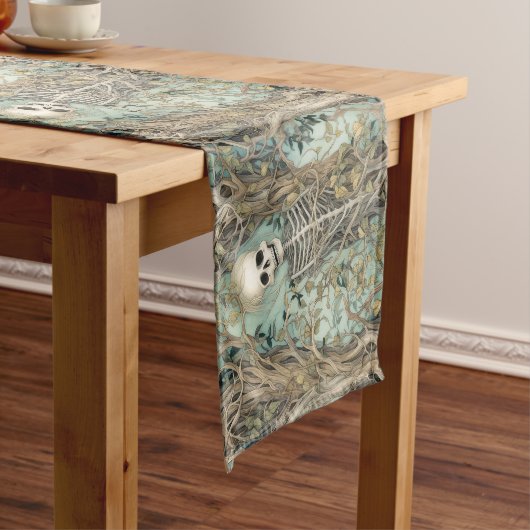 ヴィンテージゴシック骨格ハロウィーン ショートテーブルランナー (インサイチュ)