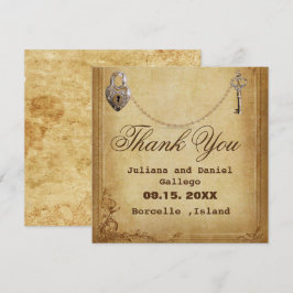 ヴィンテージゴシック骨格鍵結婚ズ サンキューカード