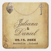 ヴィンテージゴシック骨格鍵結婚ズ スクエアシール (正面)