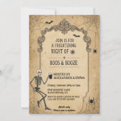 ヴィンテージゴシック骨格 – 大人ハローウィンパーティ 招待状 (正面)