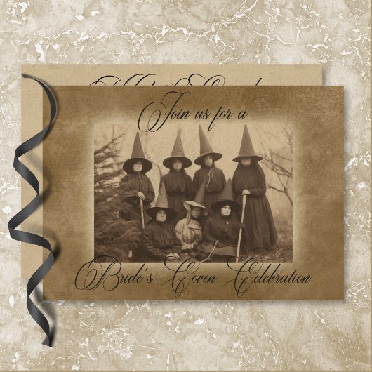 ヴィンテージゴシック魔女ハロウィーンブライダルシャワー 招待状