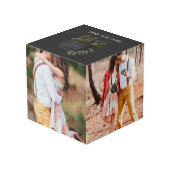 ヴィンテージゴシック黒バラパーソナライズされたキューブ フォトキューブ (裏面アングル)