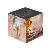 ヴィンテージゴシック黒バラパーソナライズされたキューブ フォトキューブ (正面アングル)