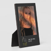 ヴィンテージゴシック黒バラパーソナライズされた板 フォトプラーク (側面)