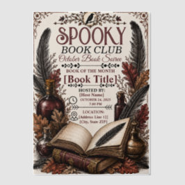 ヴィンテージゴシック スプーキー ブッククラブ ハロウィン ベラム紙招待状