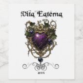 ヴィンテージゴシック、飲料ラベルセット、パープルアート ワインラベル (シングルラベル)