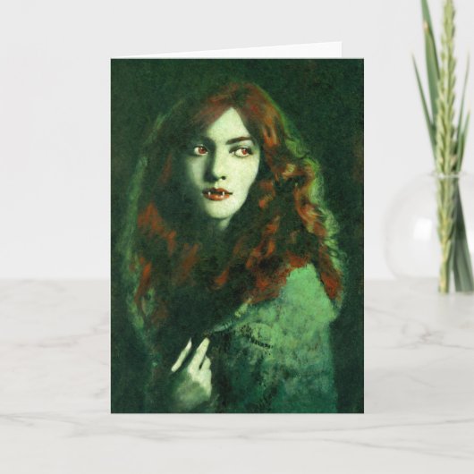 ヴィンテージゴシックLAD VAMPIREグリーティングカード カード (正面)