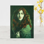 ヴィンテージゴシックLAD VAMPIREグリーティングカード カード (黄色い花)