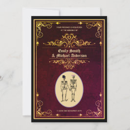 ヴィンテージゴススカルウェディングエンゲージメント 招待状