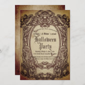 ヴィンテージゴビクトリアンシックハローウィンパーティ 招待状 (正面/裏面)