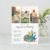 ヴィンテージゴマストリートパル |誕生日写真 招待状 (スタンド正面)